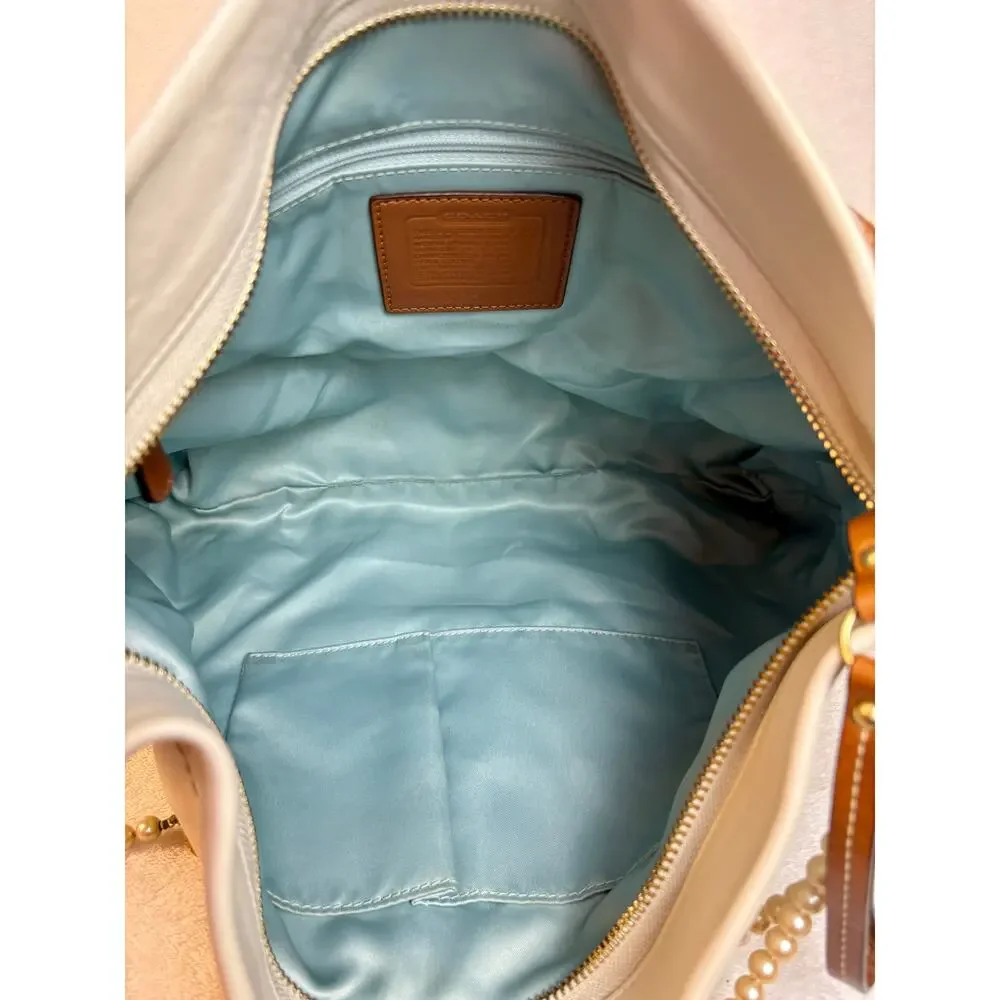 Coach Vintage Y2K Carly Hobo in Parchment with Chain